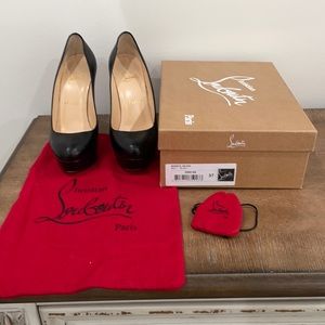Christian Louboutin Bianca 140 leather black pumps